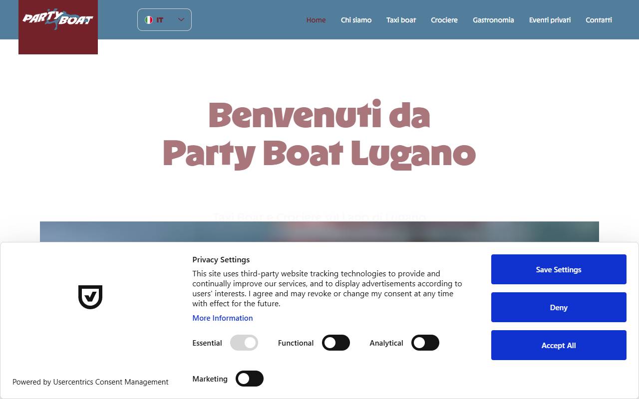 Anteprima del sito: Party Boat Sagl