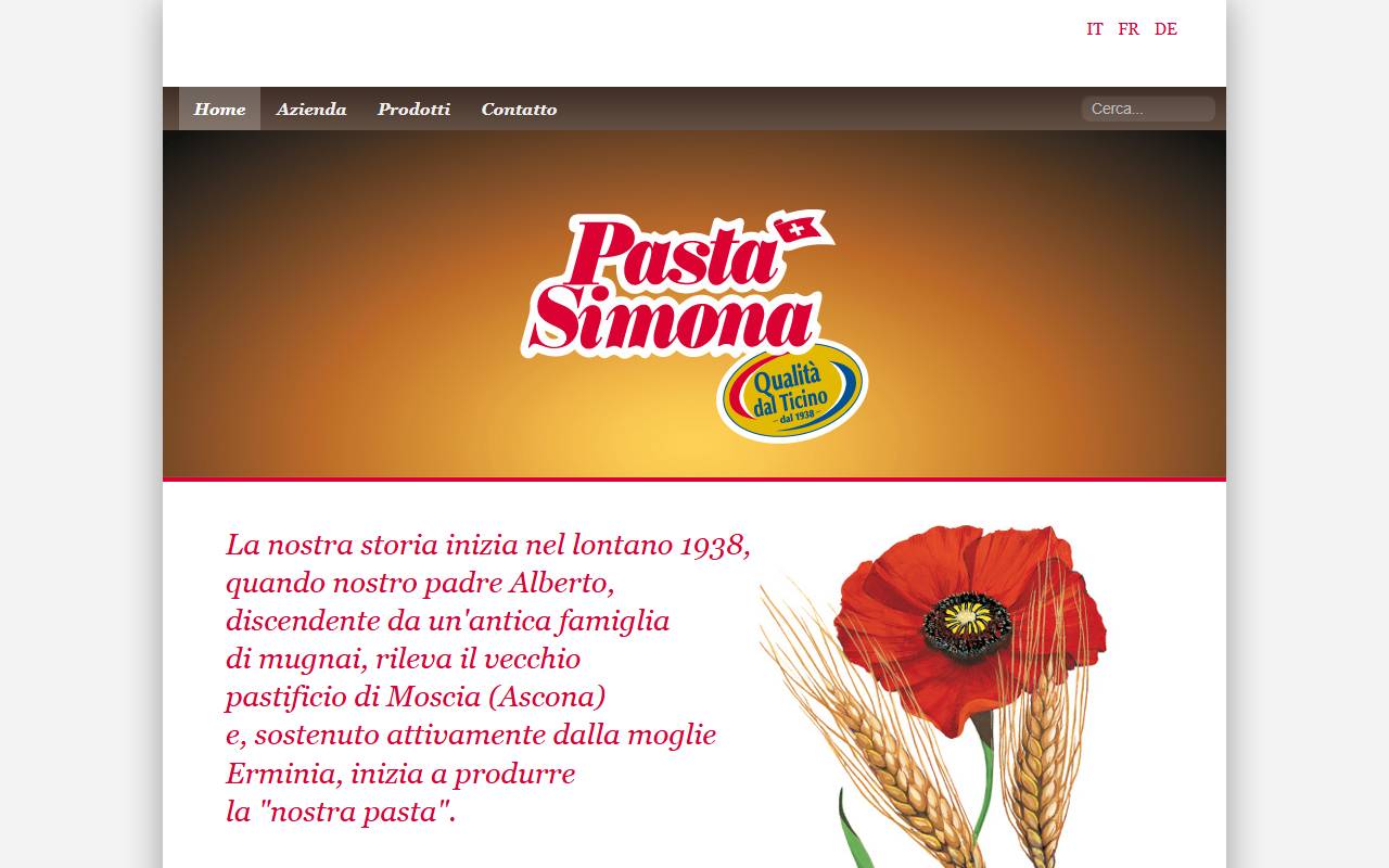 Anteprima del sito: Pastificio Simona SA