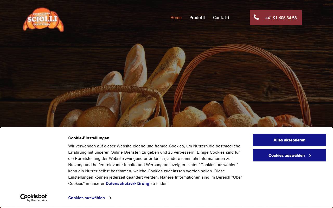 Anteprima del sito: Pasticceria Sciolli