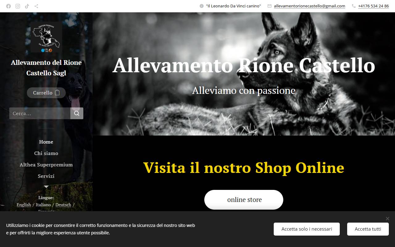 Anteprima del sito: Allevamento del Rione Castello Sagl
