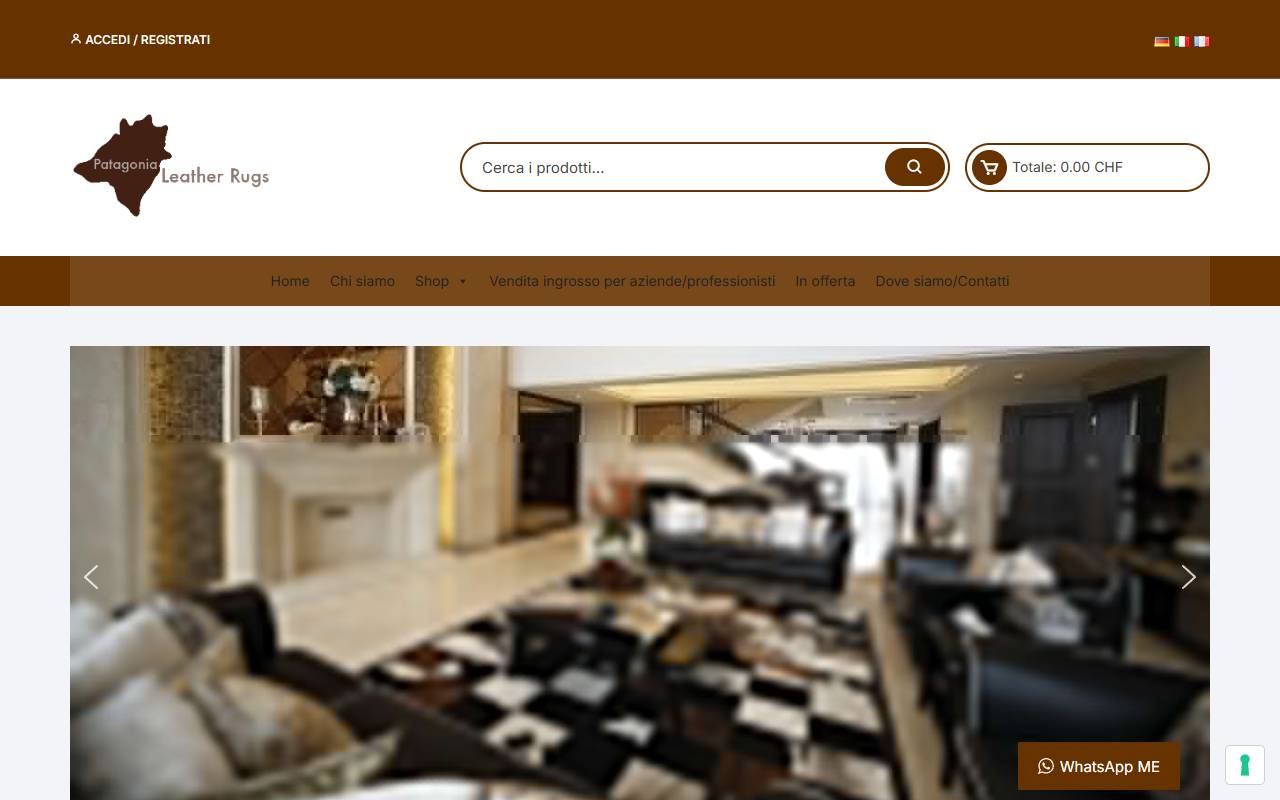 Anteprima del sito: Patagonia leather rugs di Zimerman Jorge