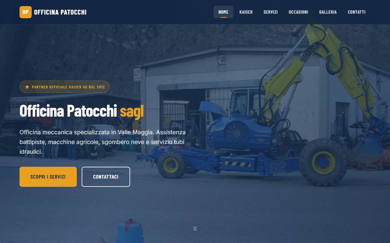 Anteprima del sito: Officina Patocchi Sagl
