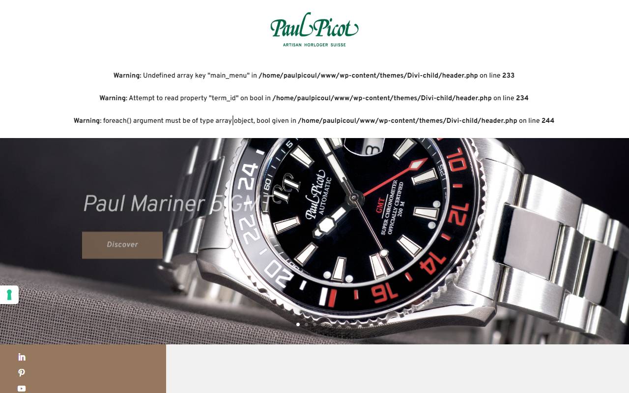 Anteprima del sito: Société des montres Paul Picot SA
