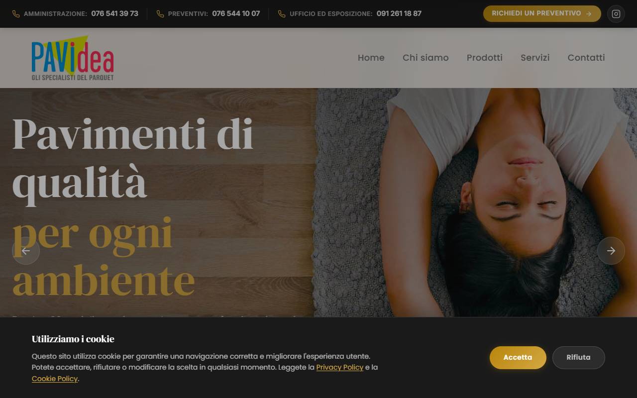 Anteprima del sito: PAVidea Sagl