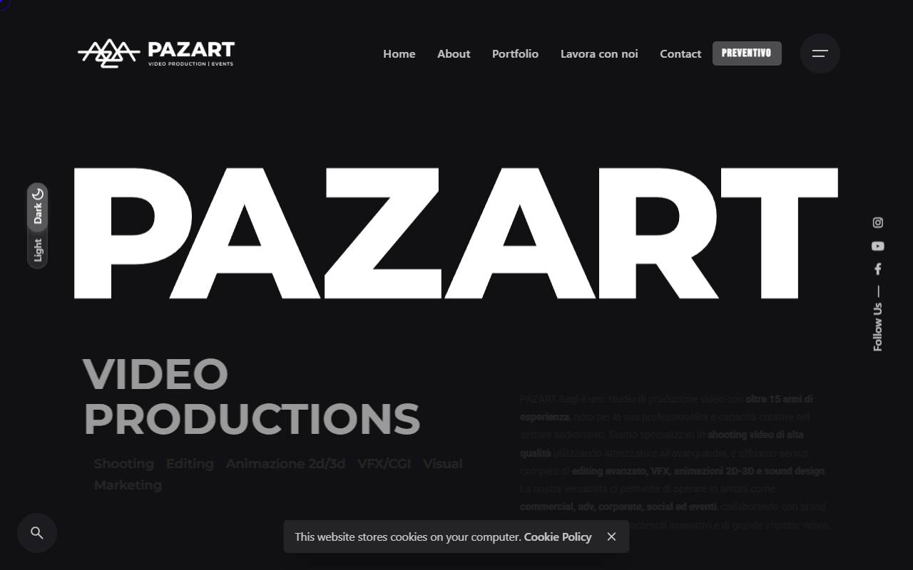 Anteprima del sito: PAZART Sagl