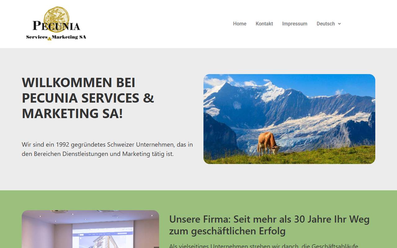 Anteprima del sito: Pecunia Services und Marketing SA