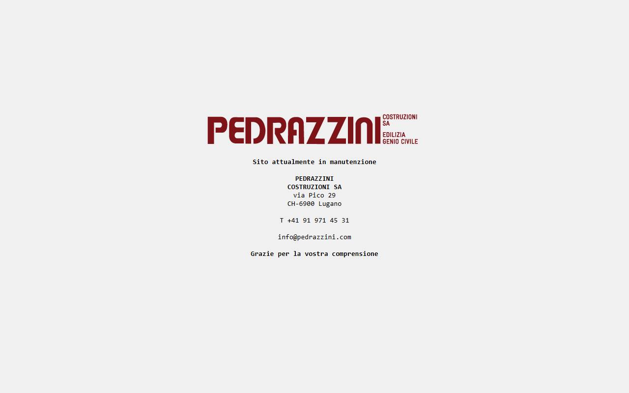 Anteprima del sito: Pedrazzini Costruzioni SA