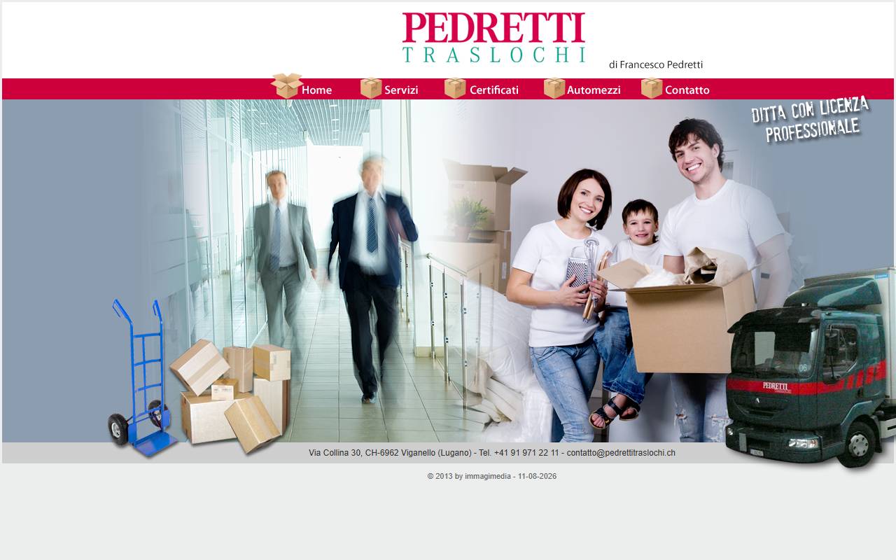 Anteprima del sito: Pedretti Traslochi Sagl