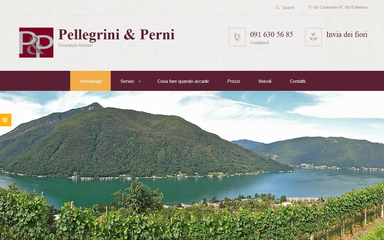 Anteprima del sito: Centro Funerario Pellegrini & Perni SA
