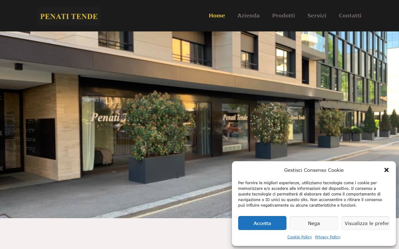 Anteprima del sito: Penati Tende Sagl