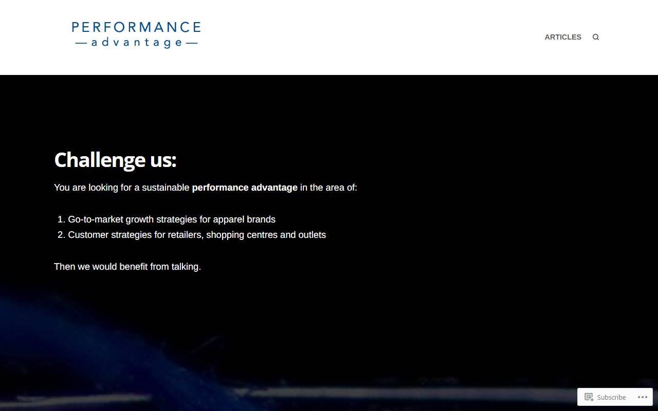Anteprima del sito: Performance Advantage Sagl