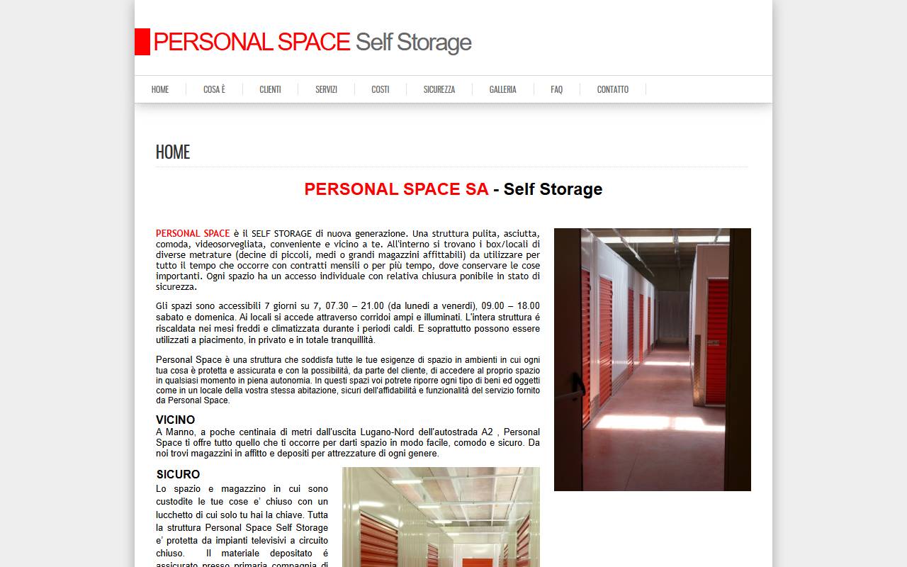 Anteprima del sito: PERSONAL SPACE SA