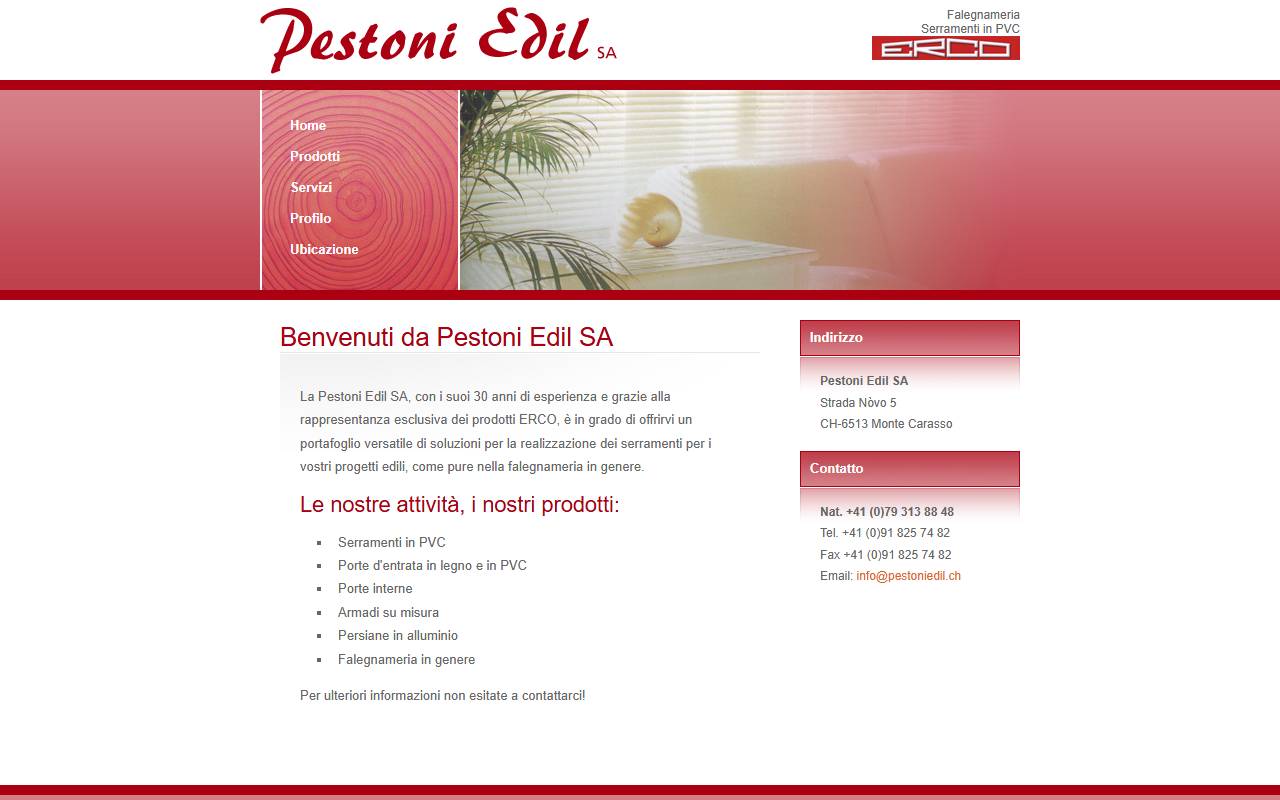 Anteprima del sito: Pestoni Edil SA
