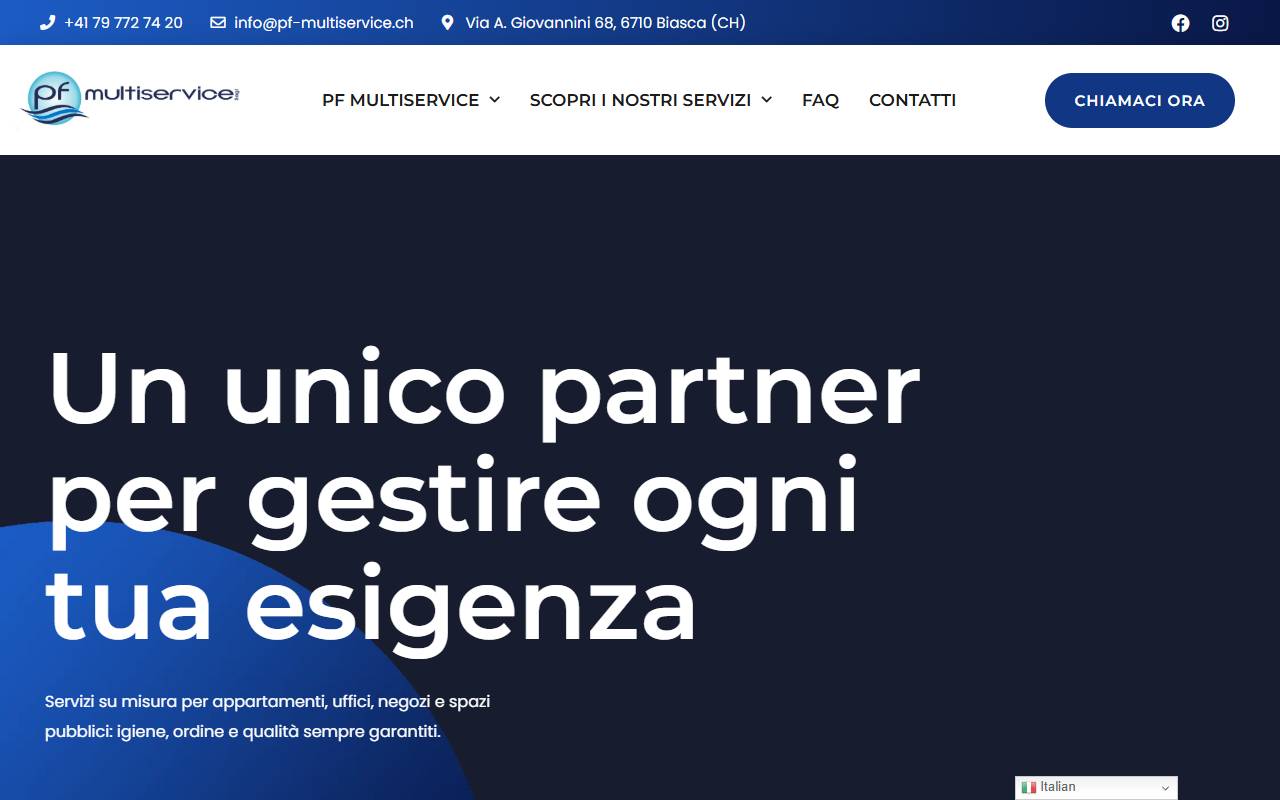 Anteprima del sito: PF Multiservice Sagl