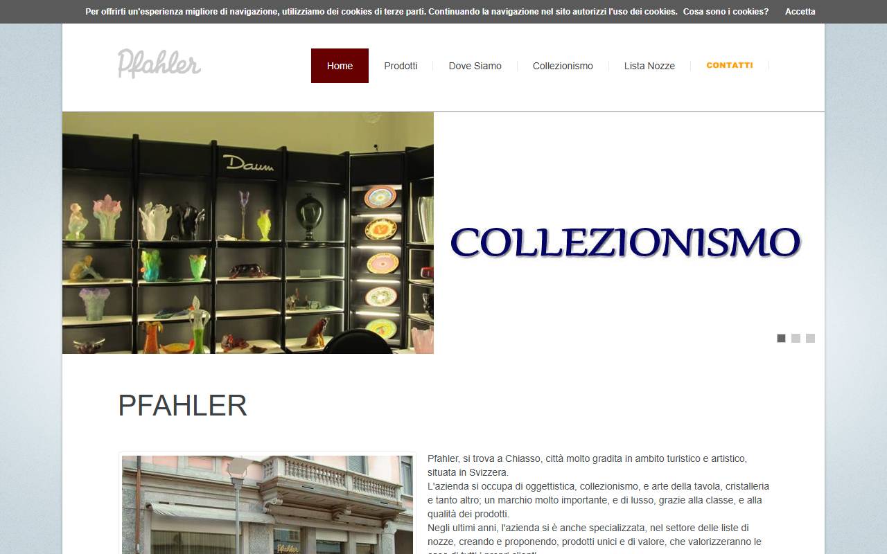 Anteprima del sito: Pfahler SA