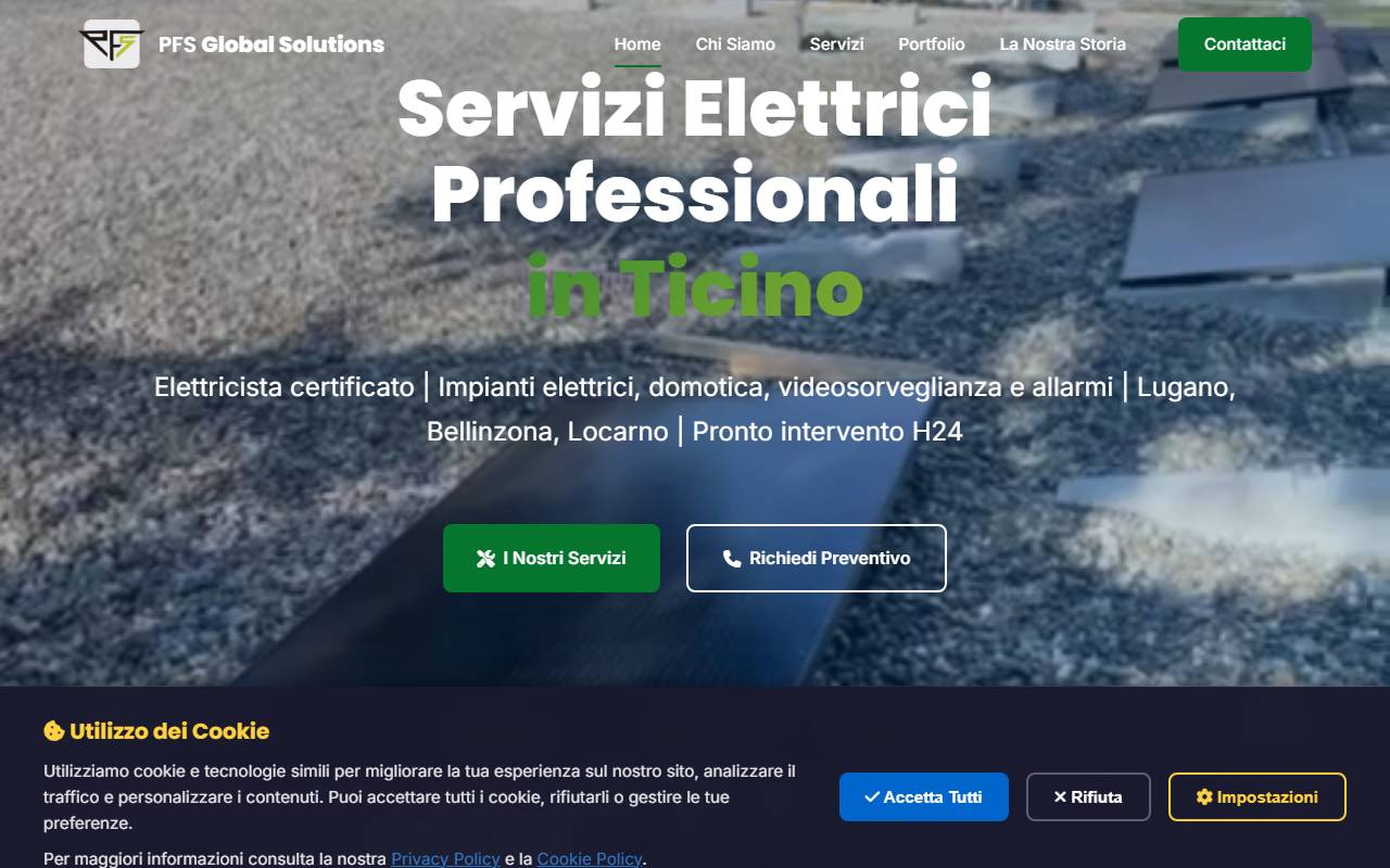 Anteprima del sito: PFS Global Solutions Sagl