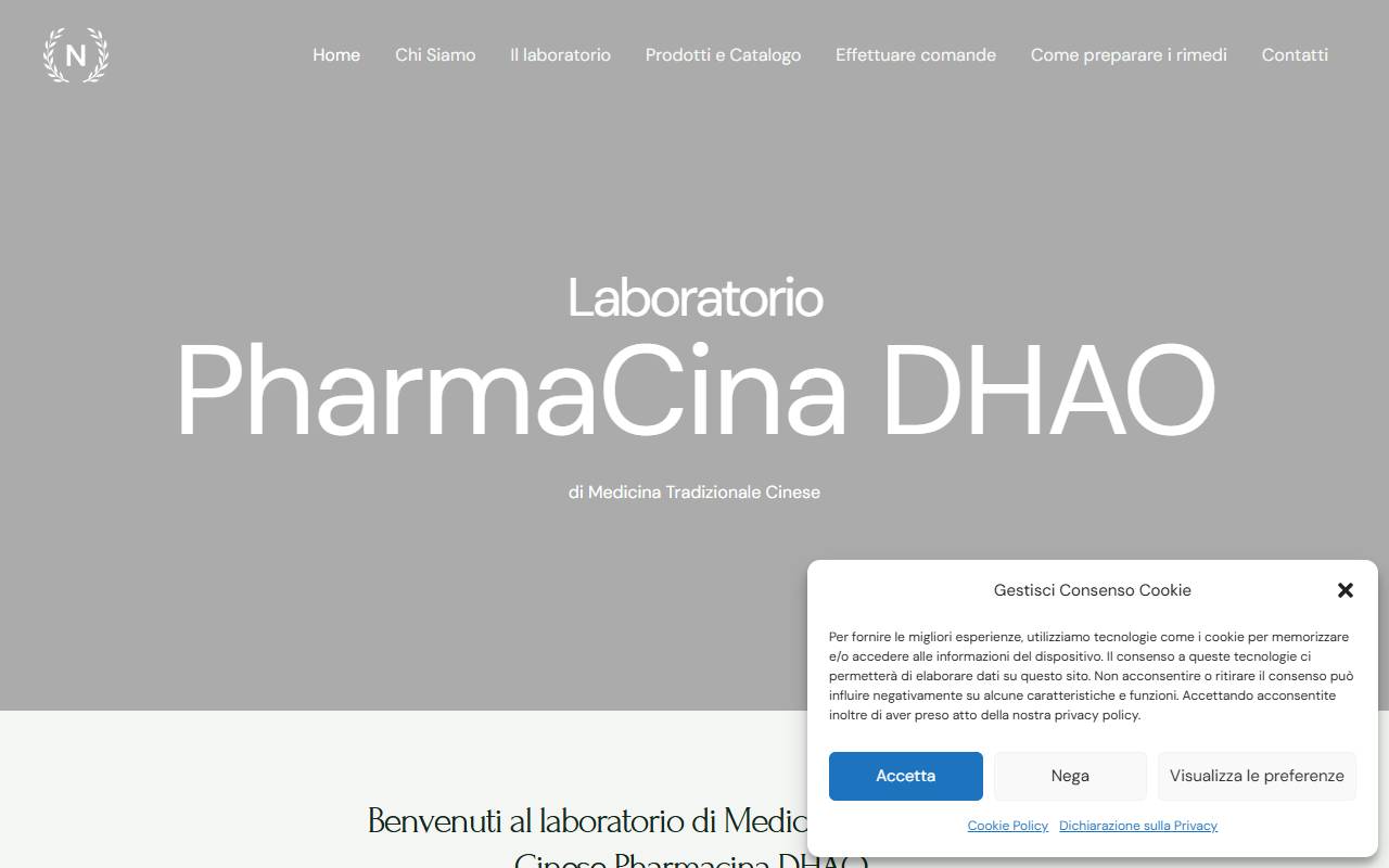 Anteprima del sito: PharmaCina - DHAO SA