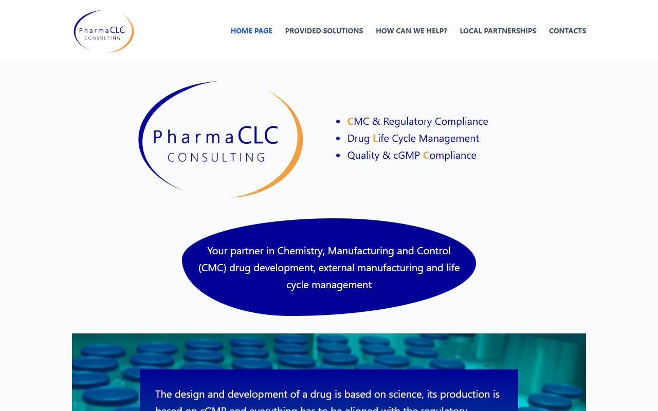 Anteprima del sito: PharmaCLC Consulting Sagl