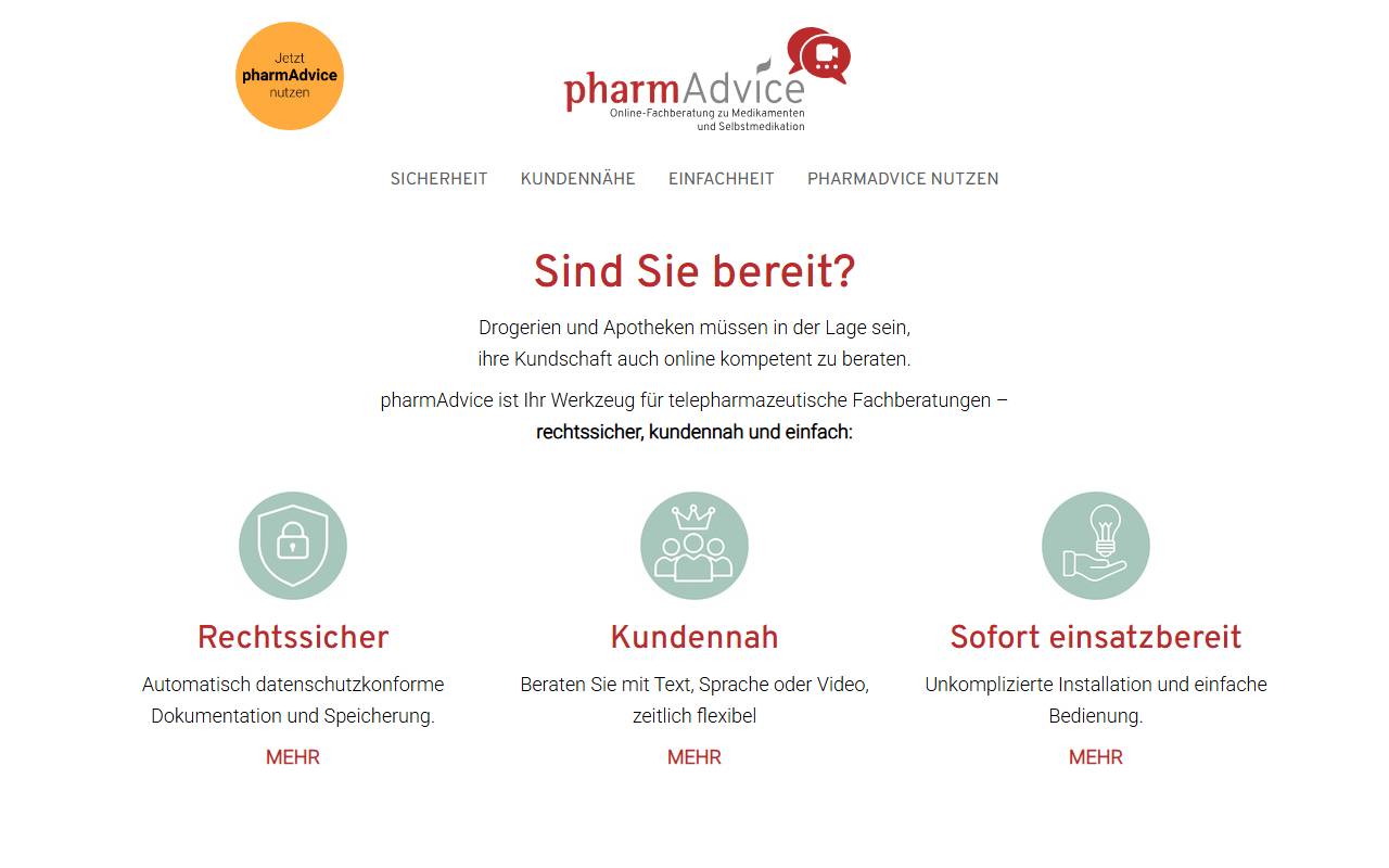Anteprima del sito: PharmAdvice Sagl