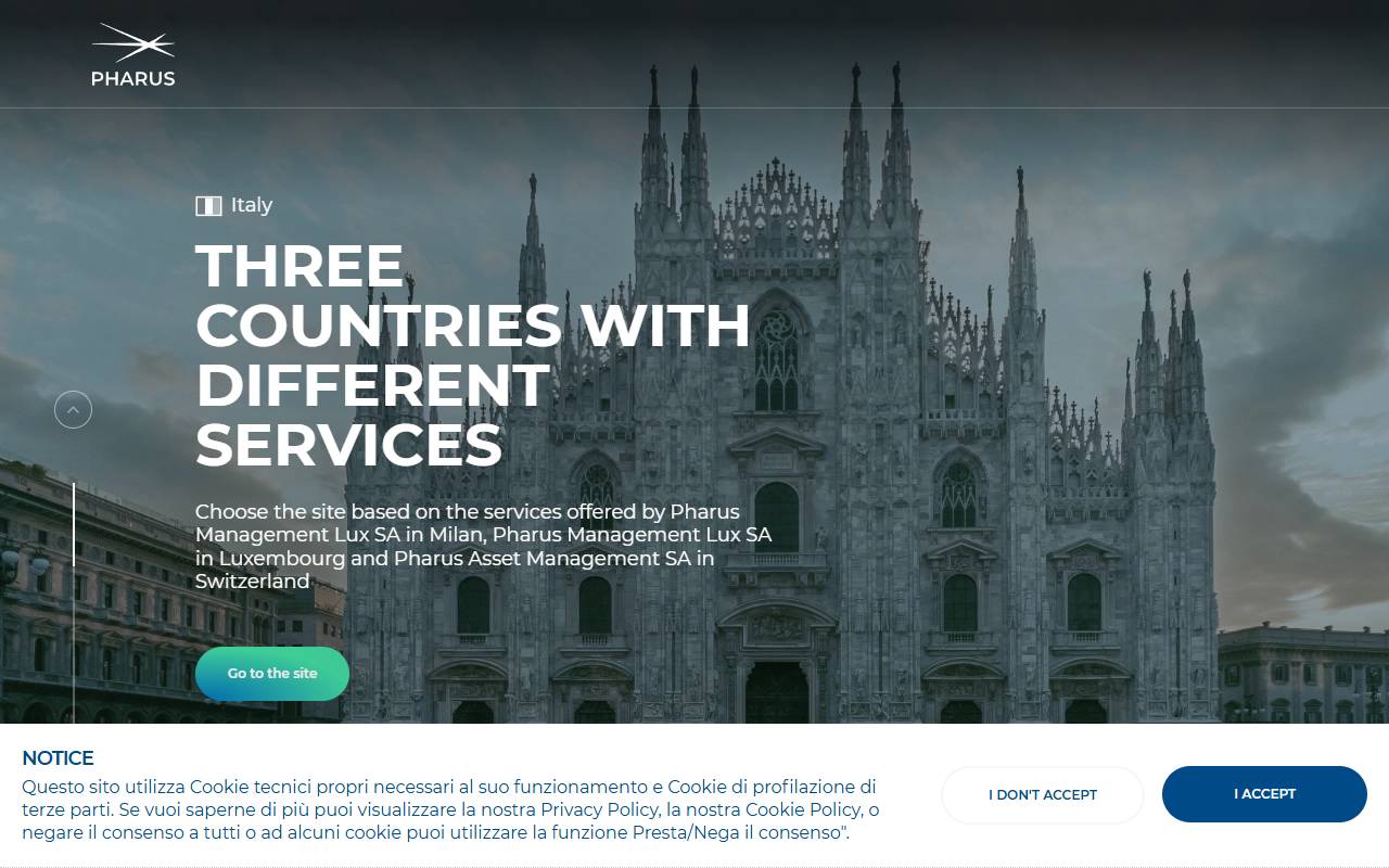 Anteprima del sito: Pharus Asset Management SA