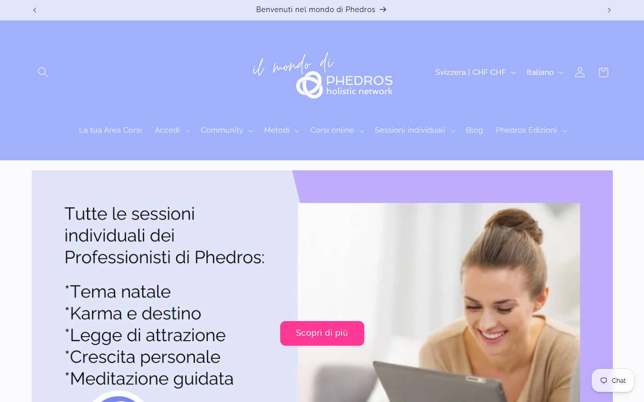 Anteprima del sito: Phedros Holistic Network Sagl