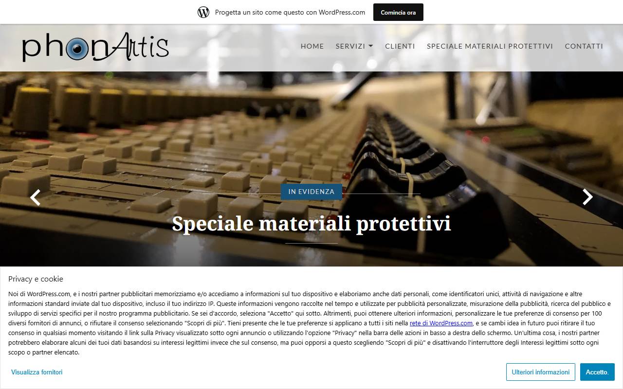 Anteprima del sito: Phonartis Sagl