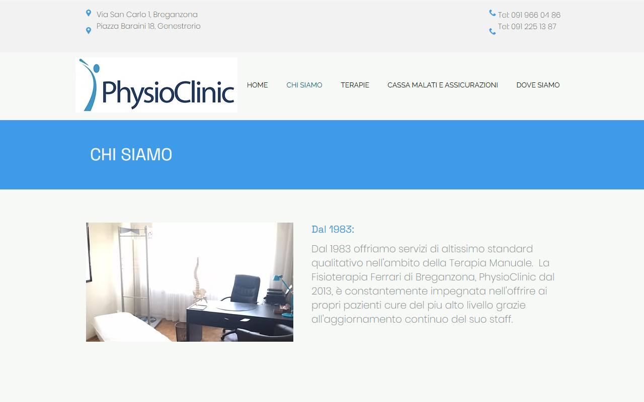 Anteprima del sito: Physioclinic Sagl