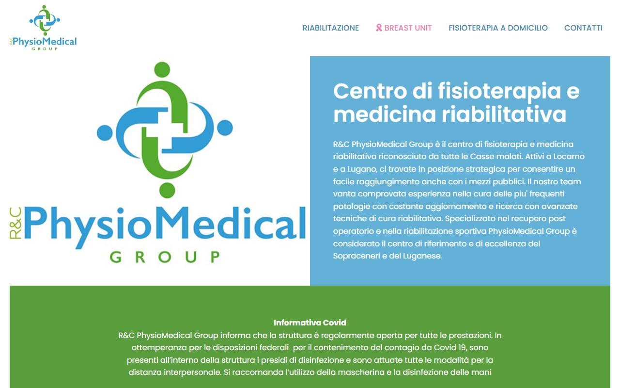 Anteprima del sito: R&C Physiomedical Group Sagl