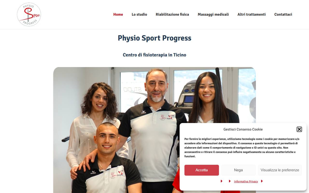 Anteprima del sito: Physio Sport Progress Sagl