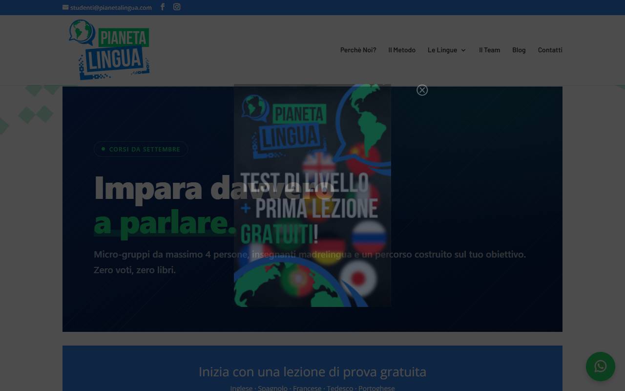 Anteprima del sito: Pianeta Lingua Sagl