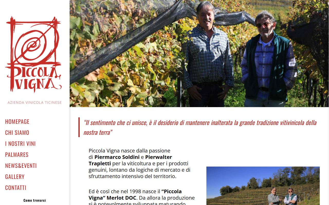 Anteprima del sito: Piccola Vigna Sagl