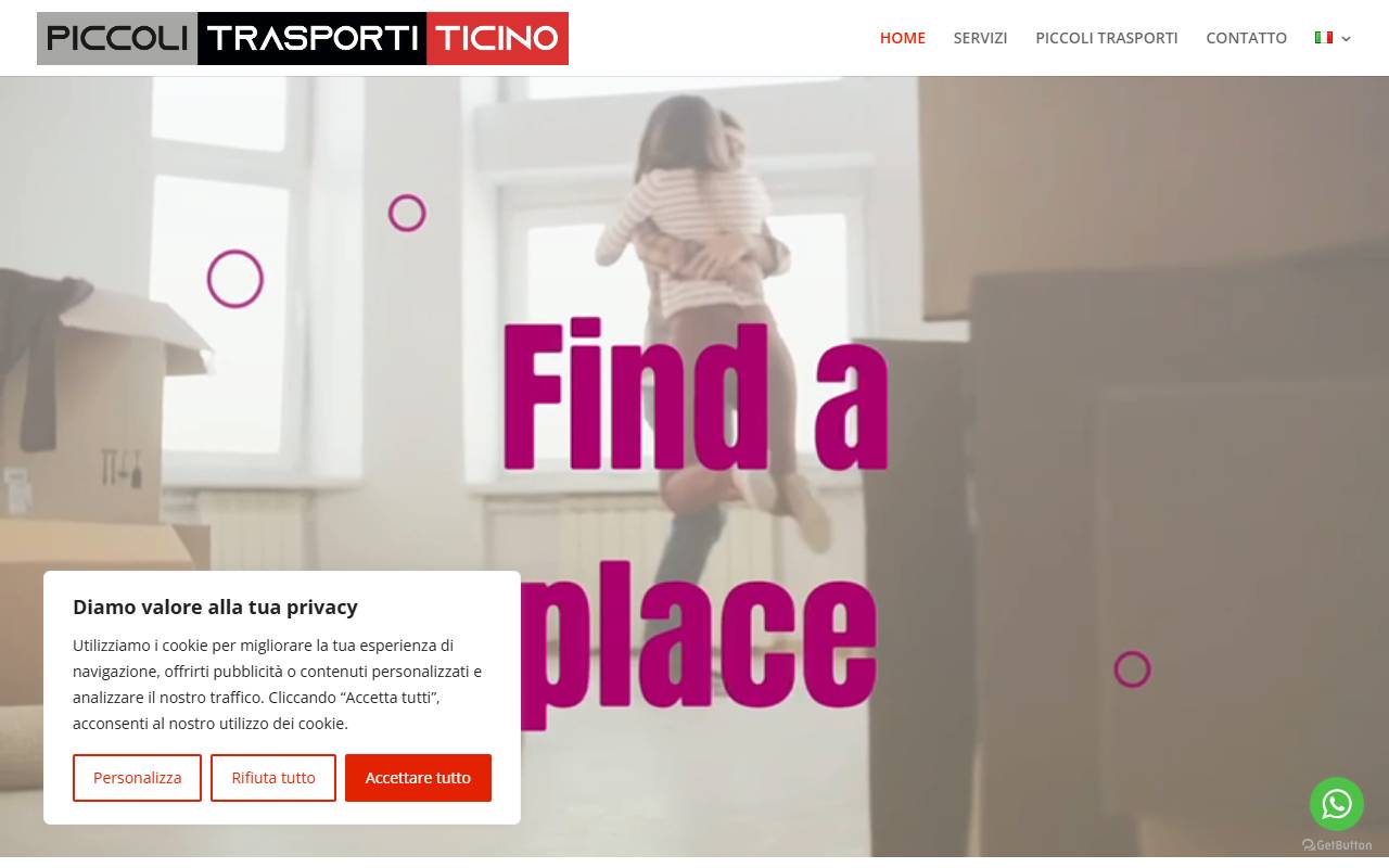 Anteprima del sito: Piccoli Trasporti Ticino - Fabian Benitez