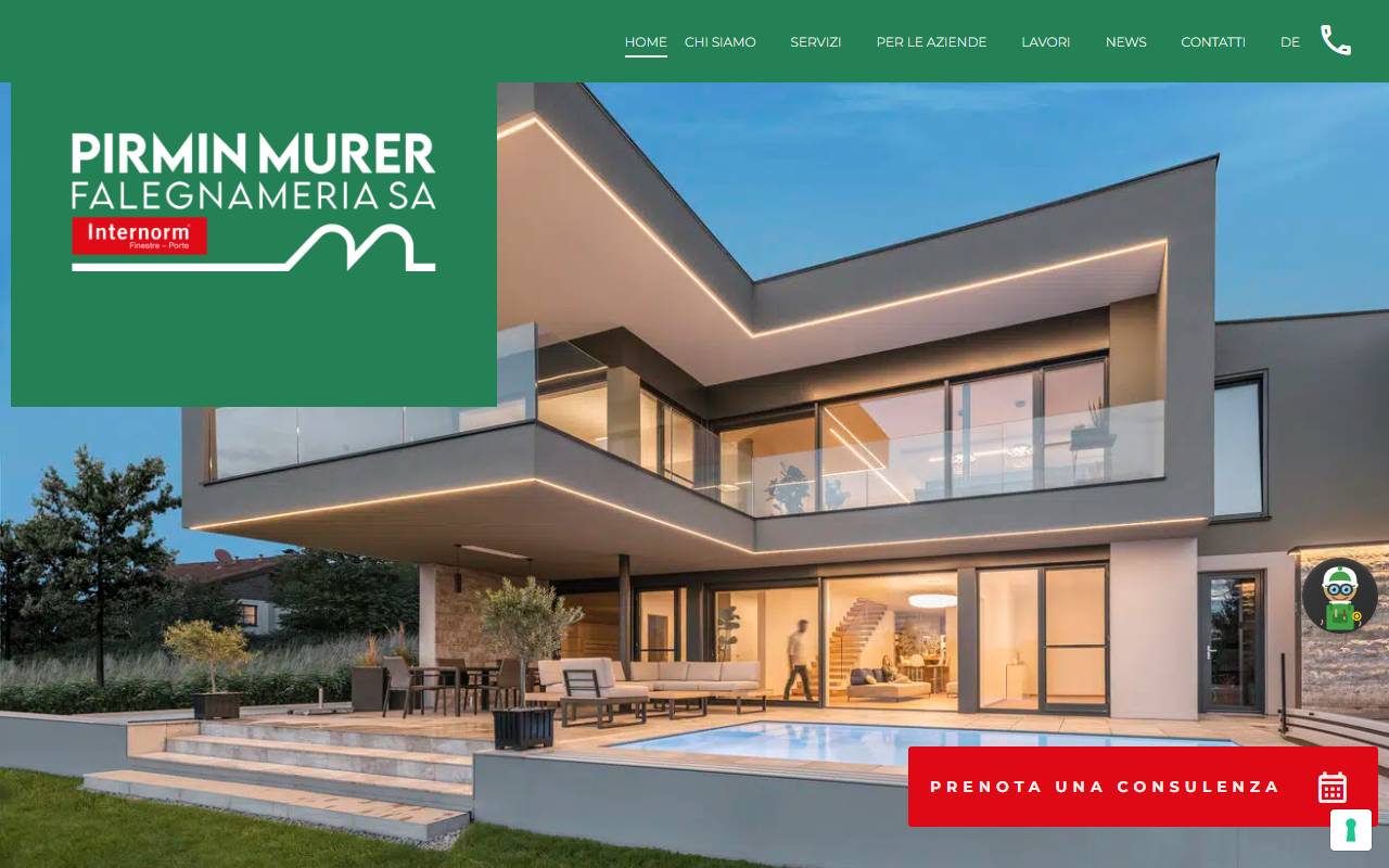 Anteprima del sito: Pirmin Murer Falegnameria SA
