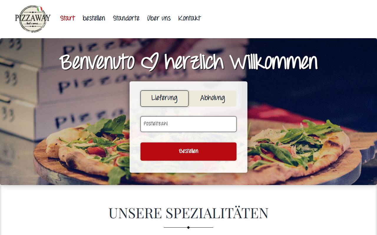 Anteprima del sito: Pizzaway Sagl