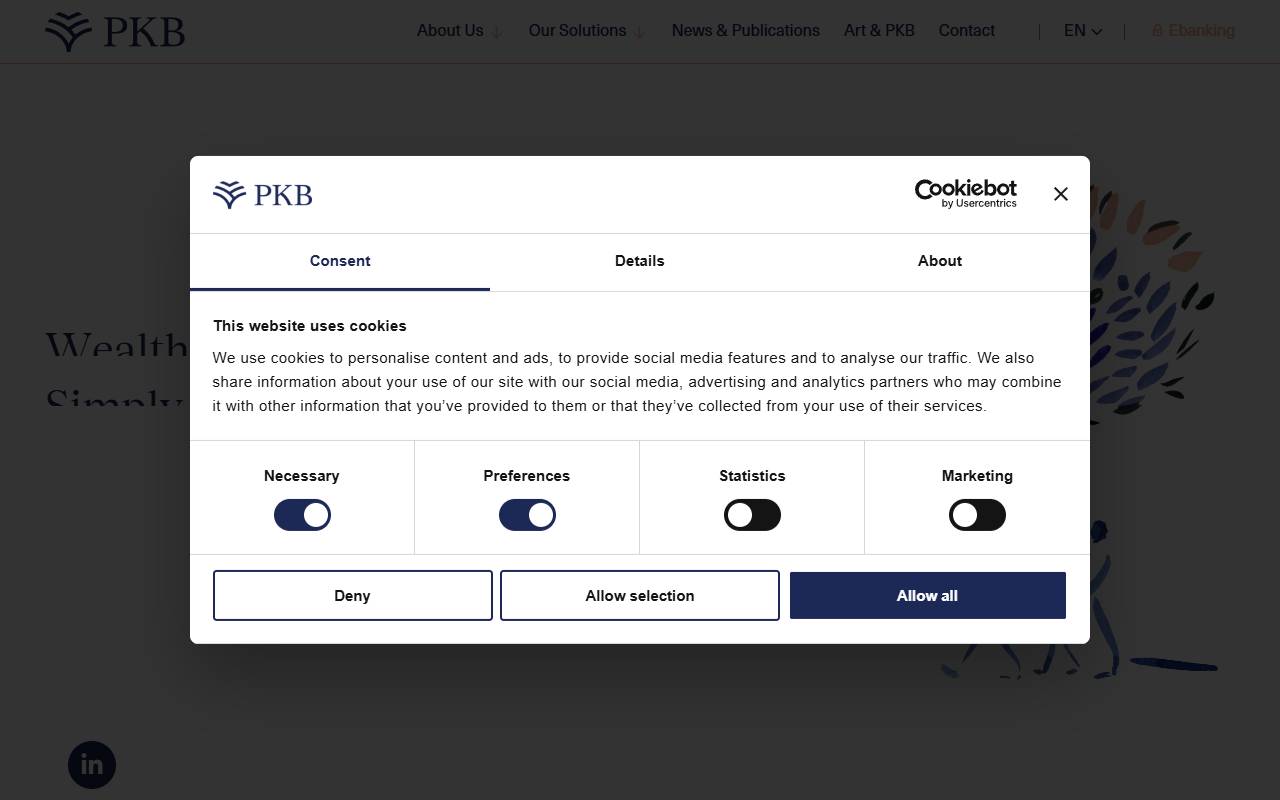 Anteprima del sito: PKB PRIVATE BANK SA