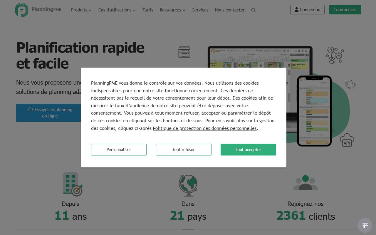 Anteprima del sito: PlanningPME Swiss Sagl