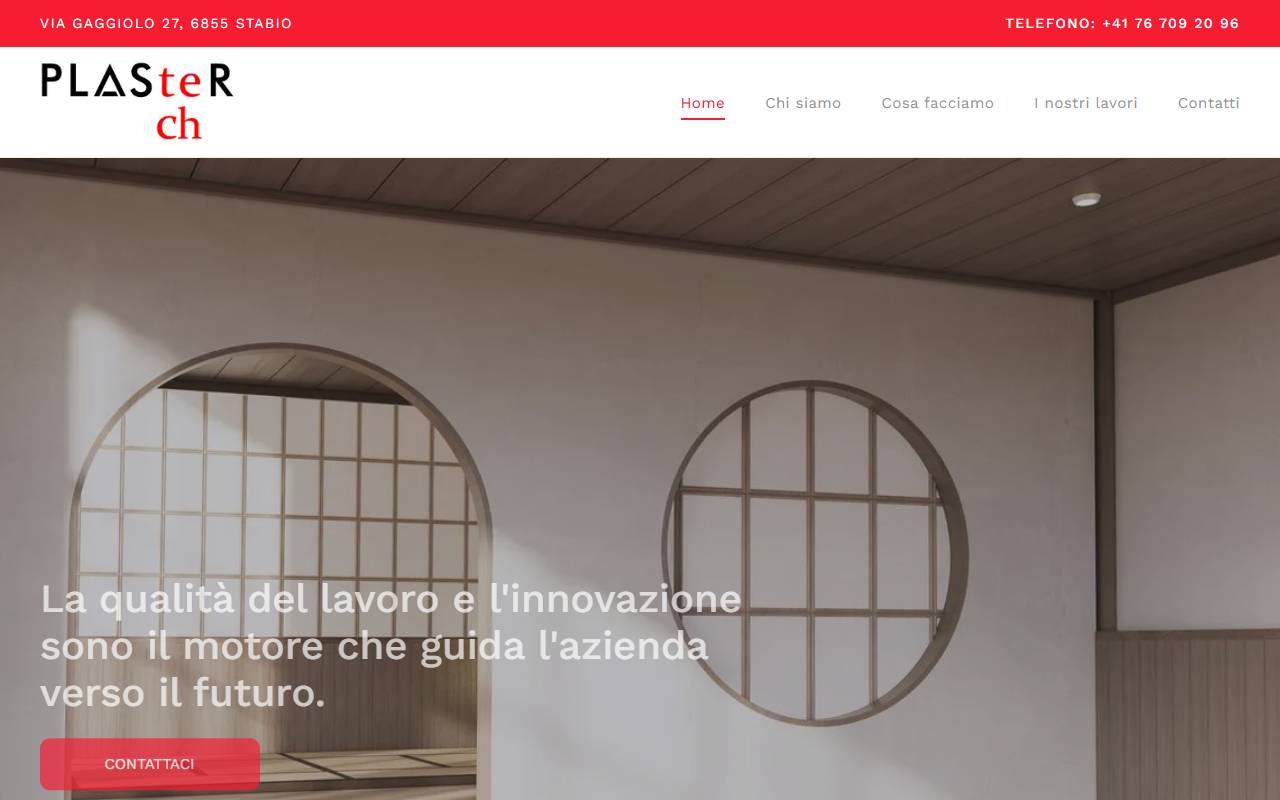 Anteprima del sito: PlasterTech Sagl
