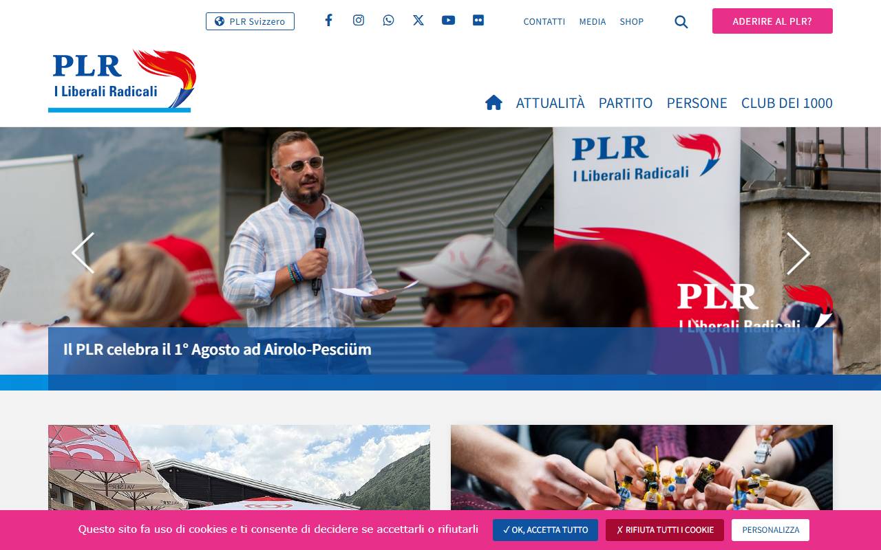 Anteprima del sito: Partito Liberale Radicale Ticinese (PLRT)