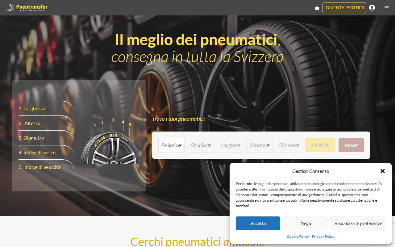 Anteprima del sito: Pneutransfer.ch Sagl