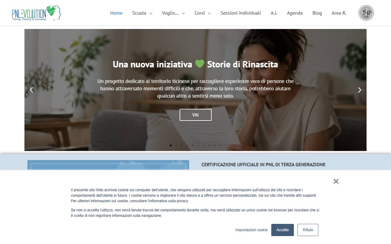 Anteprima del sito: PNL EVOLUTION Sagl