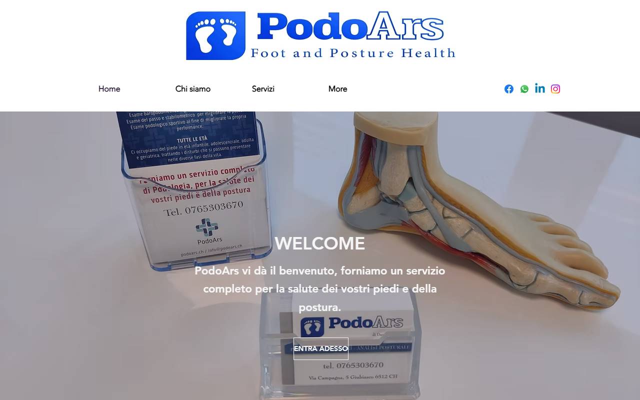 Anteprima del sito: PODOARS Sagl