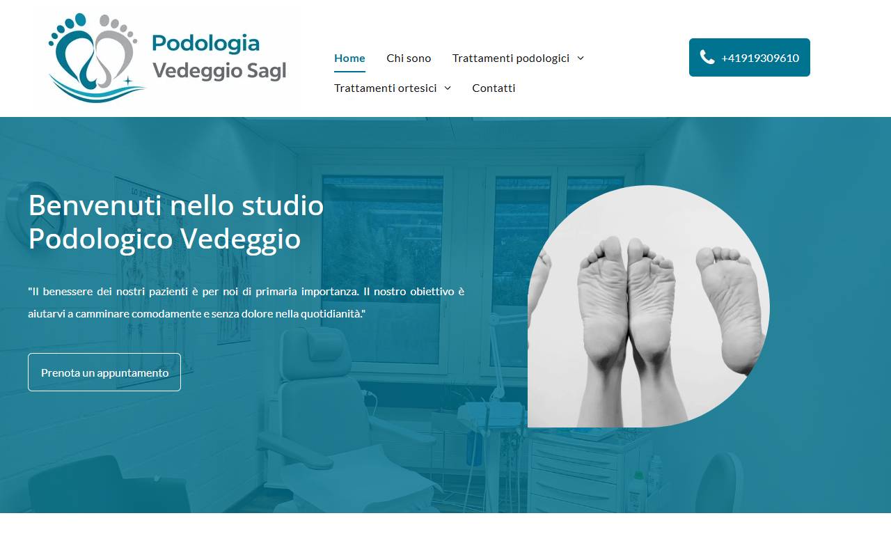 Anteprima del sito: PODOLOGIA VEDEGGIO SAGL