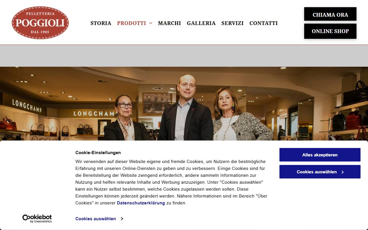 Anteprima del sito: Poggioli Pelletteria SA