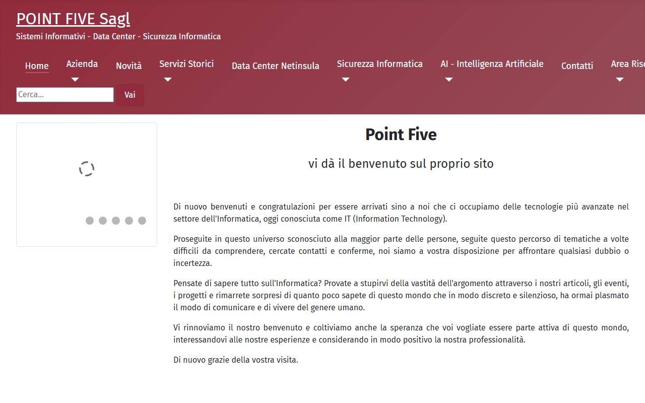 Anteprima del sito: Point Five Sagl