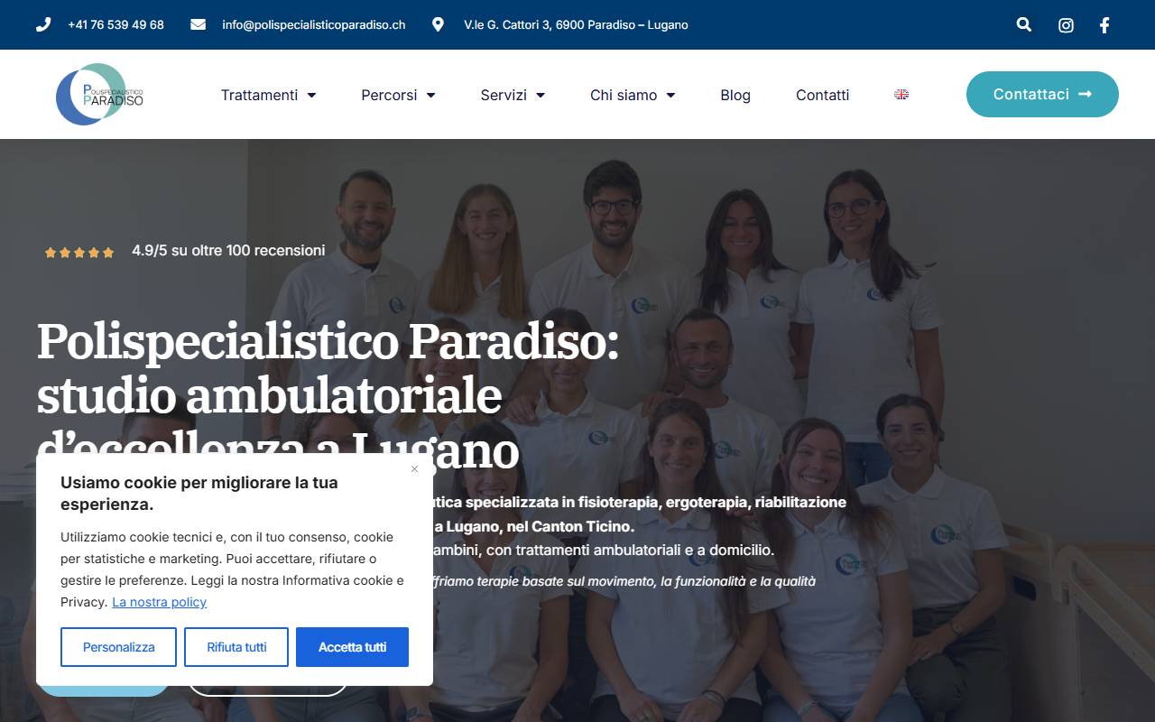 Anteprima del sito: Polispecialistico Paradiso Sagl