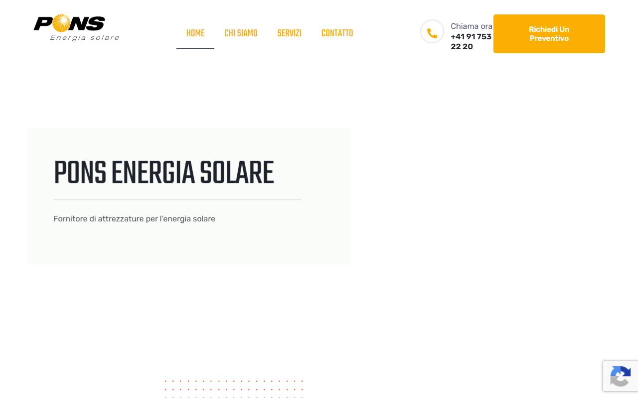 Anteprima del sito: Pons Energia Solare