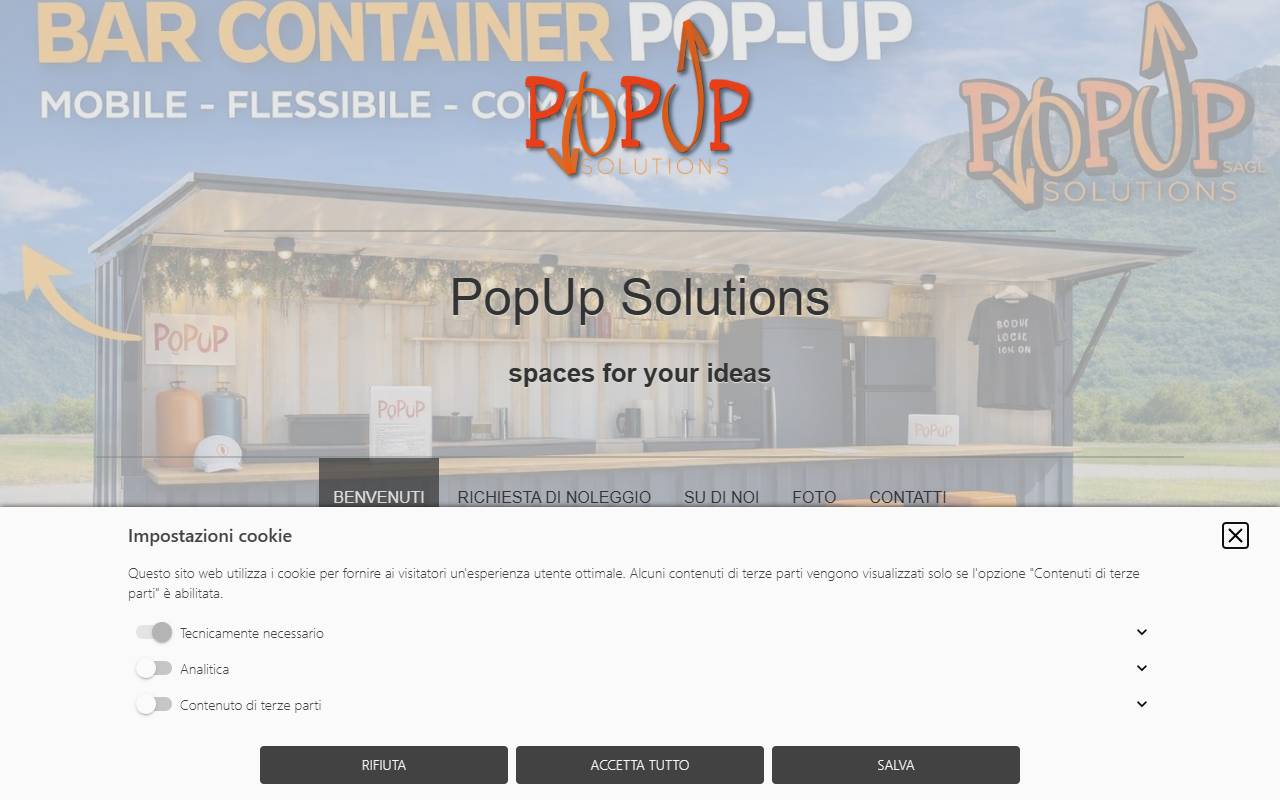 Anteprima del sito: PopUp Solutions Sagl