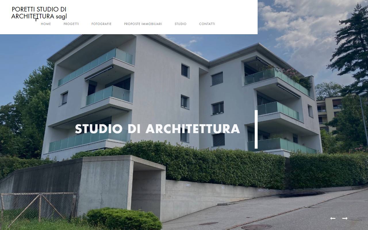 Anteprima del sito: Poretti Studio di Architettura Sagl