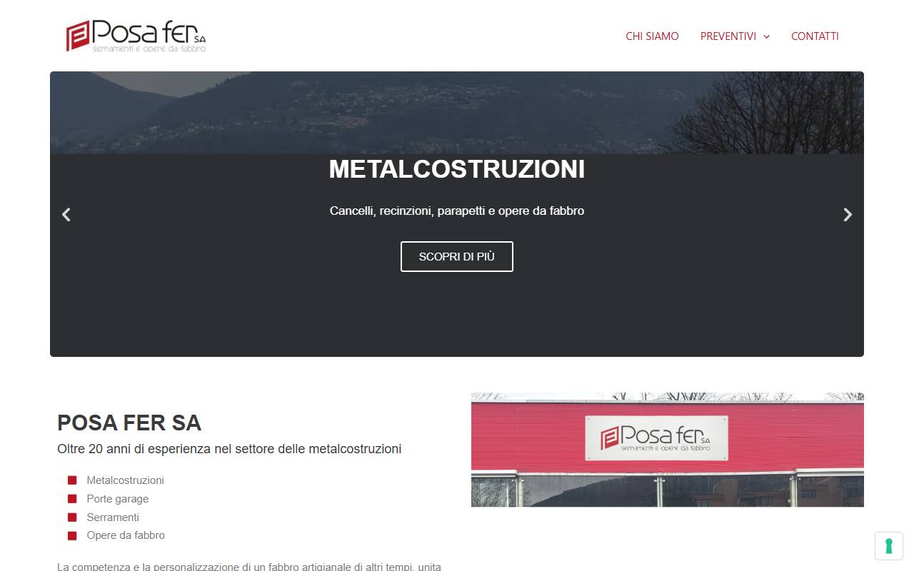 Anteprima del sito: POSA FER SA