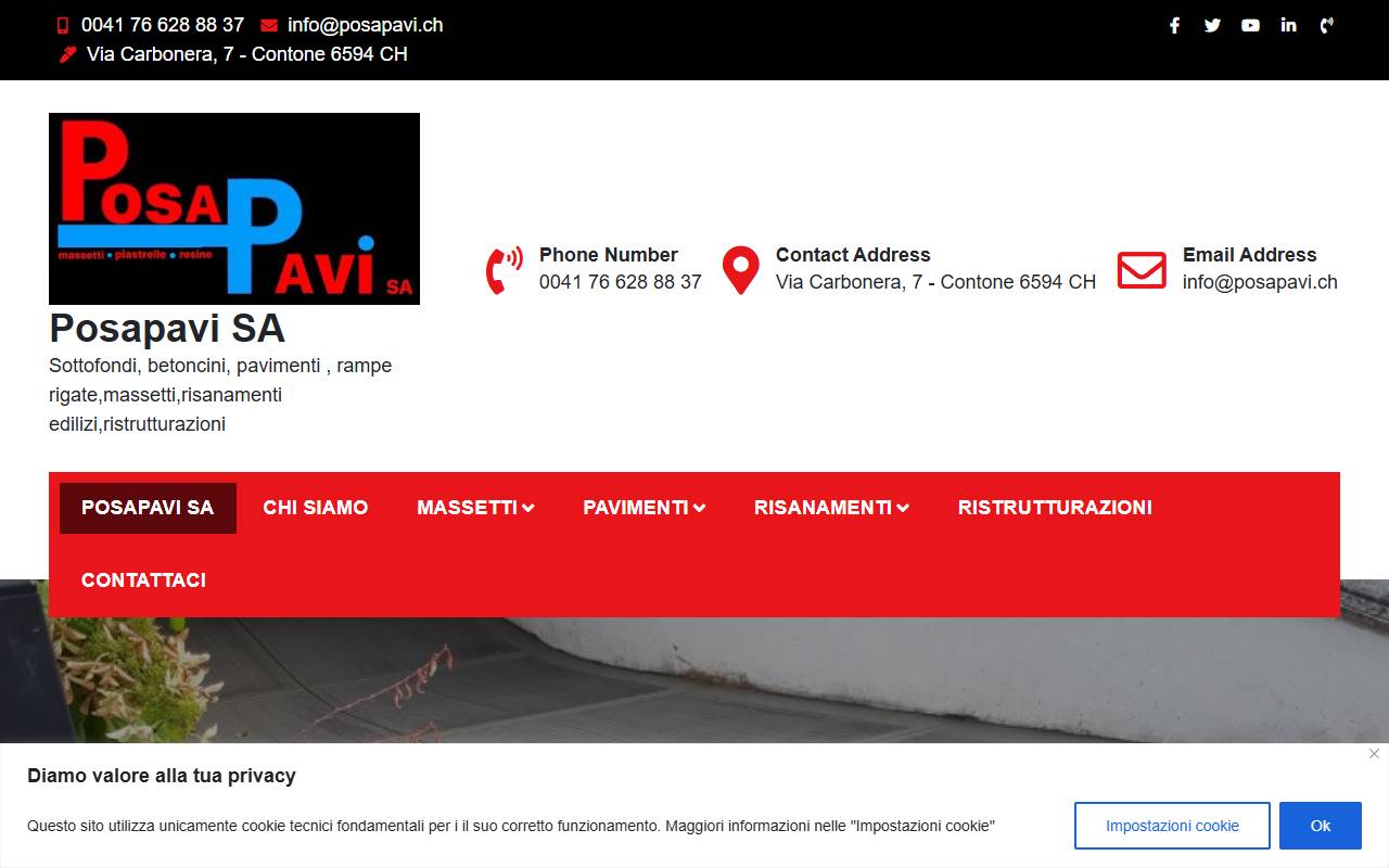Anteprima del sito: POSAPAVI SA